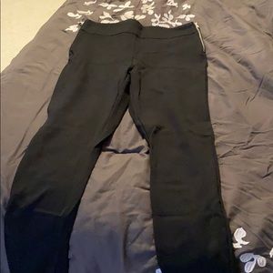 Black high waist side zipped thick leggings